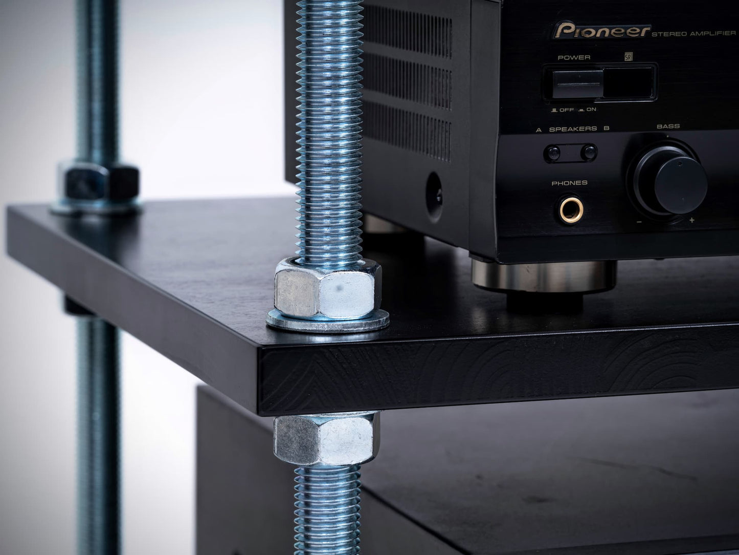 Industrial Audio Rack Turntable Stand - Adjustable Audiophile Hifi Cabinet