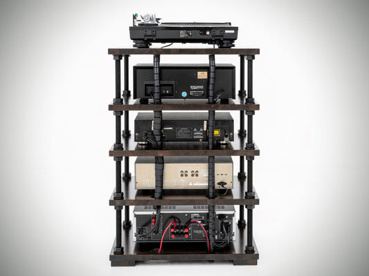 Custom HiFi Audio Rack with Cable Management & Adjustable Shelves – Handmade Wood AV Stand