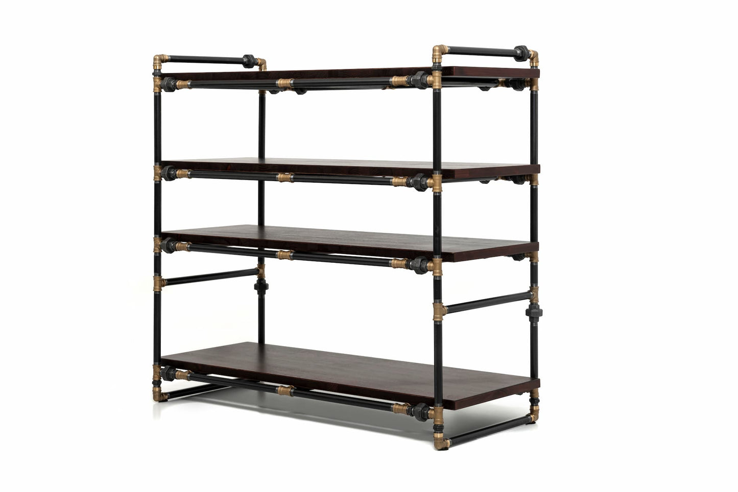 Record Player Stand with Vinyl Storage Shelf - Industrial Pipe Turntable Console & Media Center