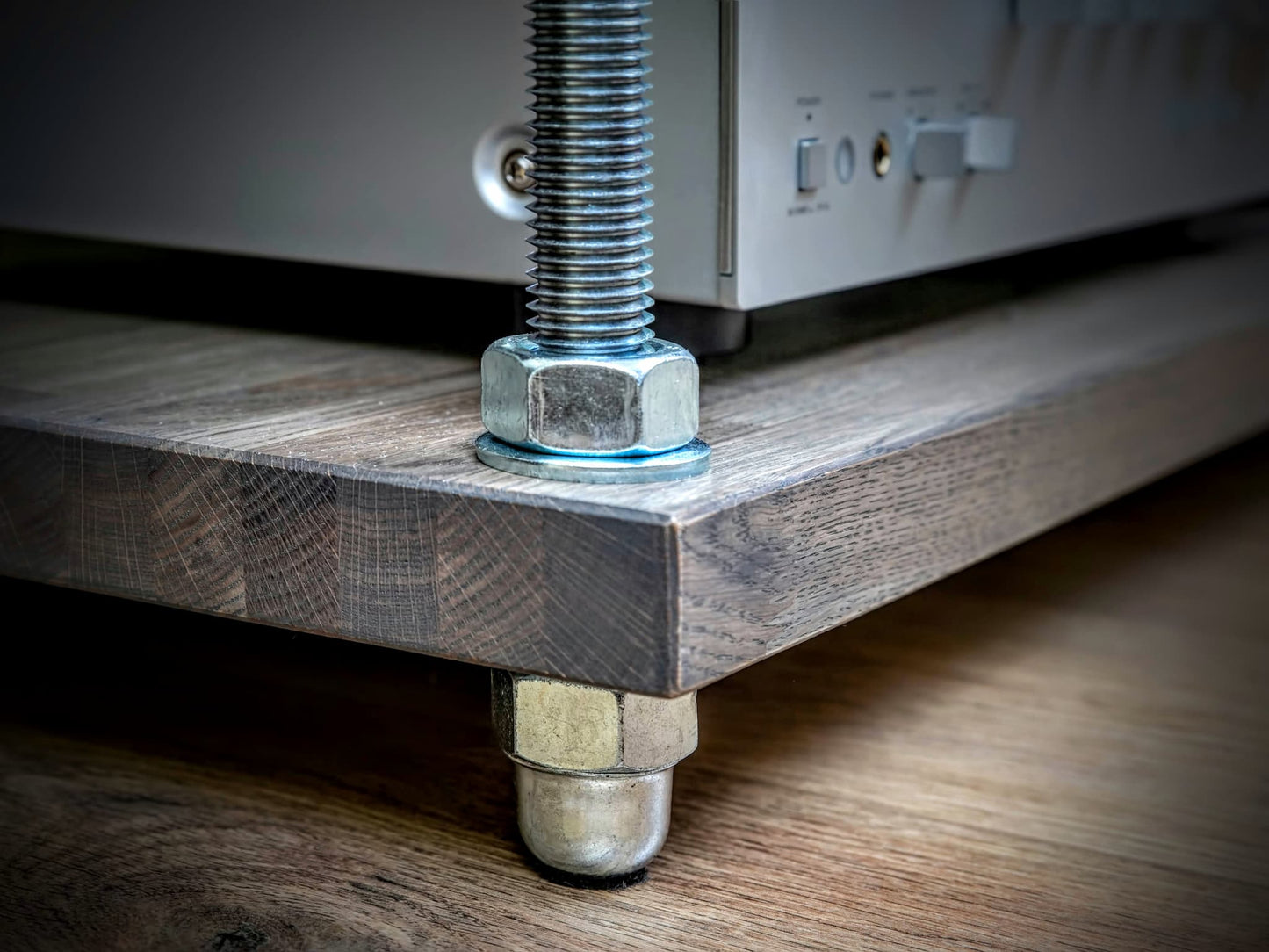 Solid Oak Audio Rack with Adjustable Shelves – HiFi Rack, Record Player Stand & Media Console