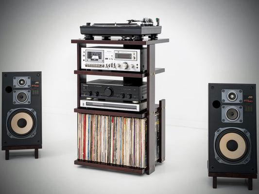 Handcrafted Turntable Stand and Vinyl Record Storage Cabinet - Tripod base