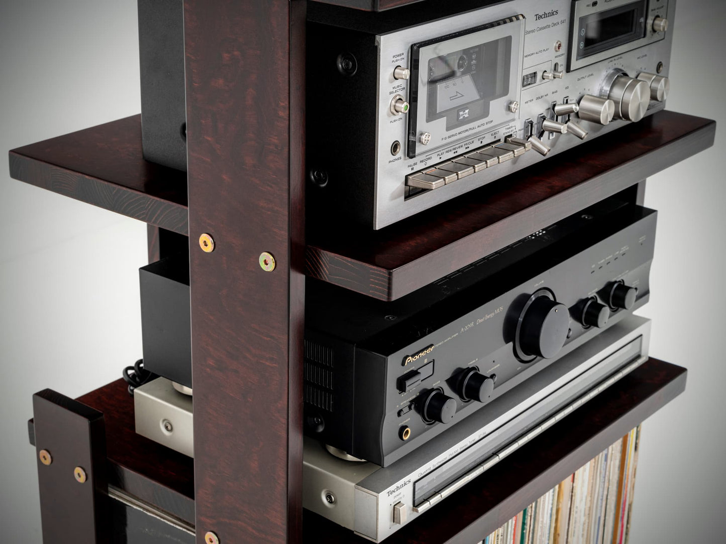 Handcrafted Turntable Stand and Vinyl Record Storage Cabinet - Tripod base