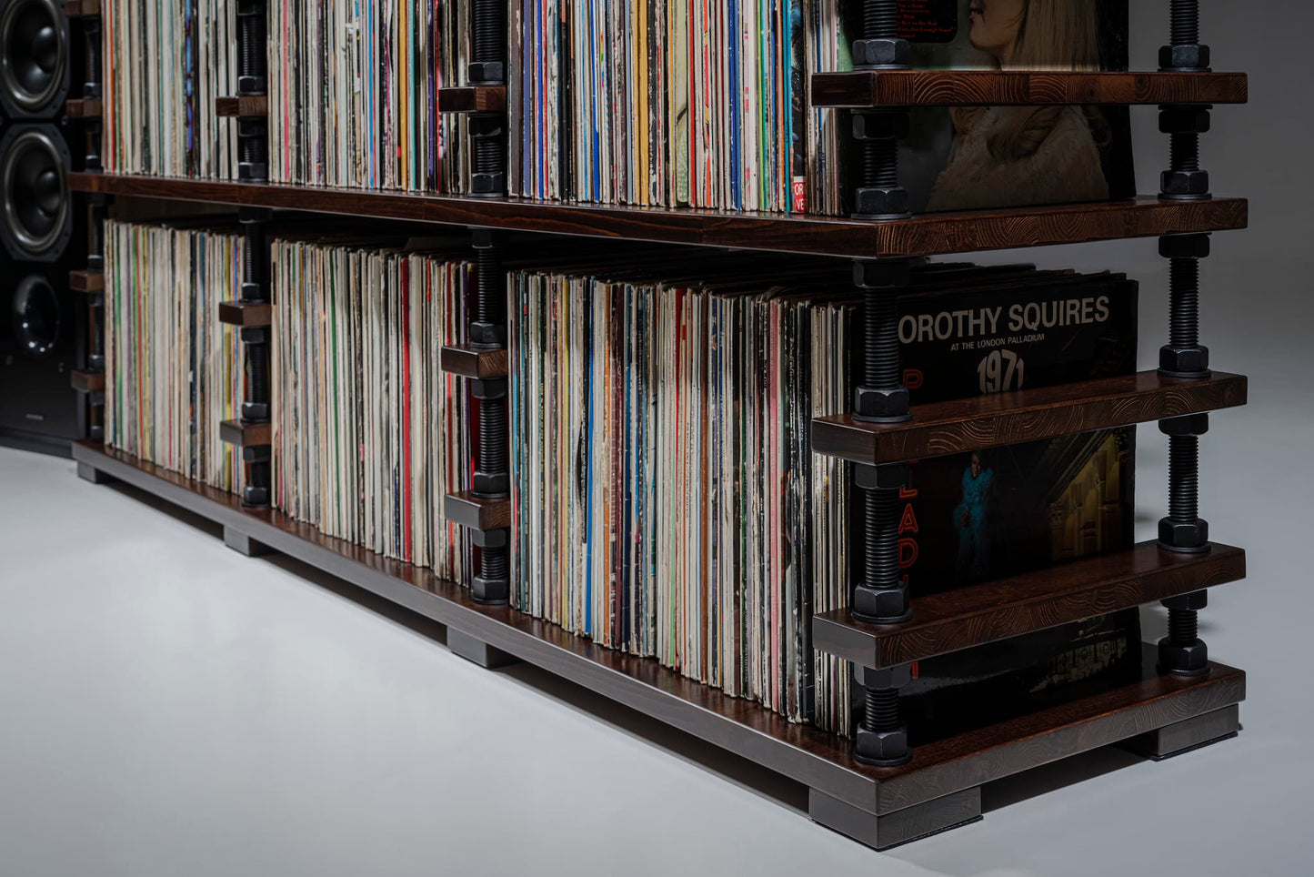 Custom Vinyl Record Storage Cabinet – LP Storage Shelf, Record Player Stand & Hi-Fi Audio Rack (Handmade Solid Wood & Steel)