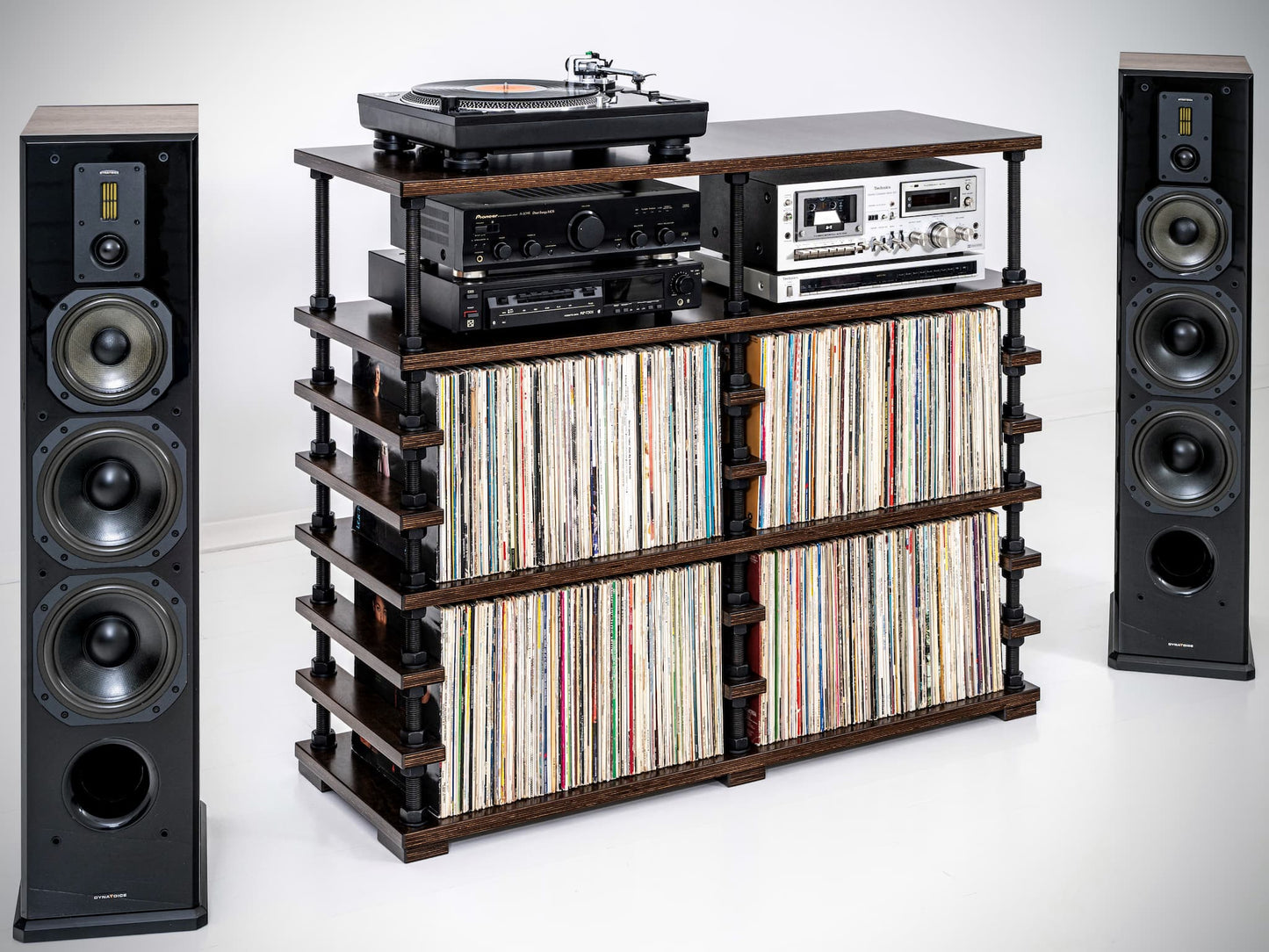Vinyl Record Storage Cabinet & Turntable Stand – Hi-Fi Audio Rack for LPs and audio gear
