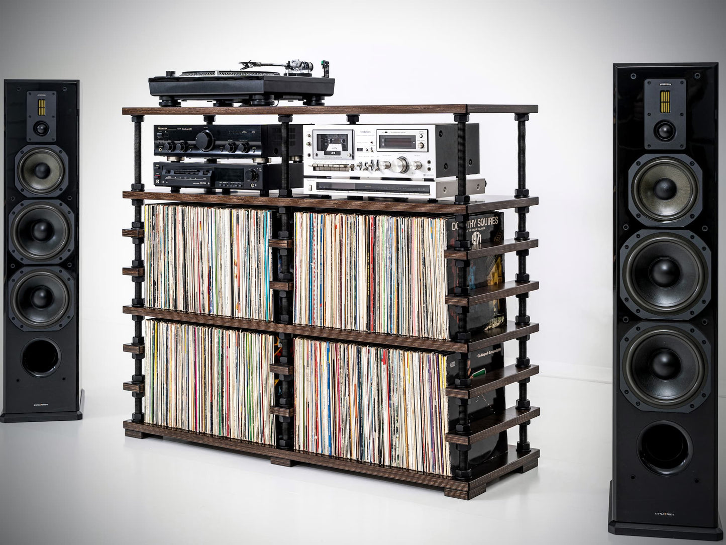 Vinyl Record Storage Cabinet & Turntable Stand – Hi-Fi Audio Rack for LPs and audio gear