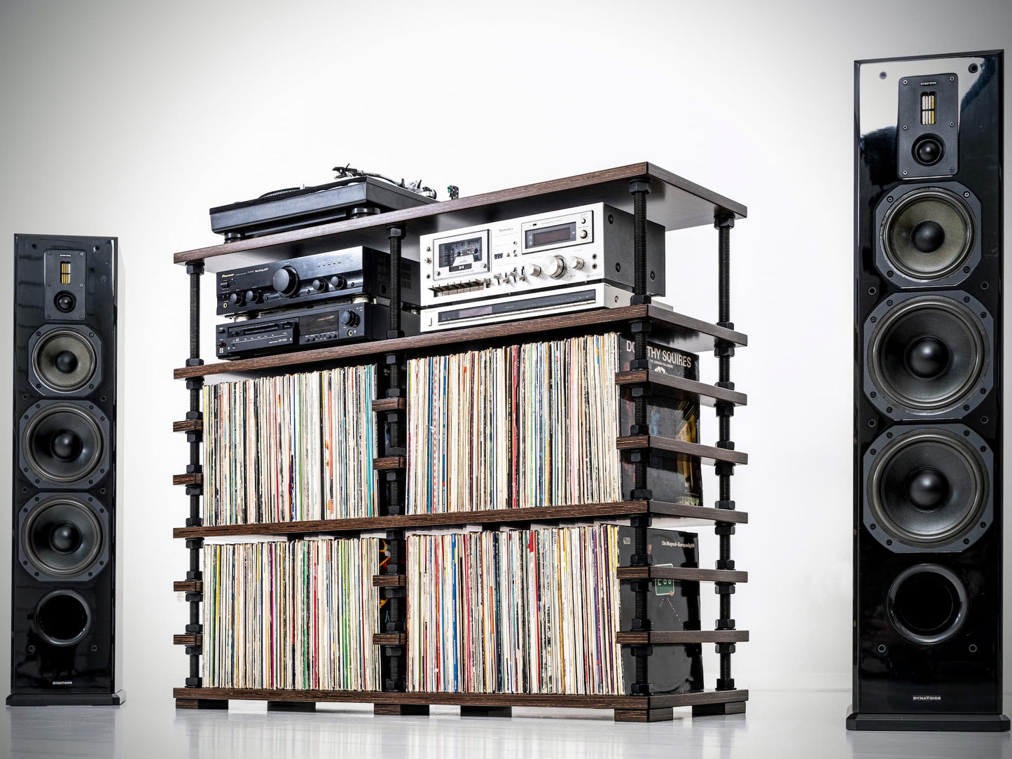 Vinyl Record Storage Cabinet & Turntable Stand – Hi-Fi Audio Rack for LPs and audio gear
